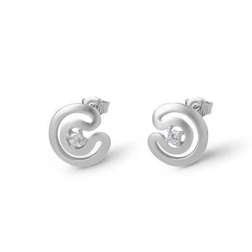 Boucles d'oreilles Argent Basic 1 cm ARRJ003CPB Labyrinthe Zircons