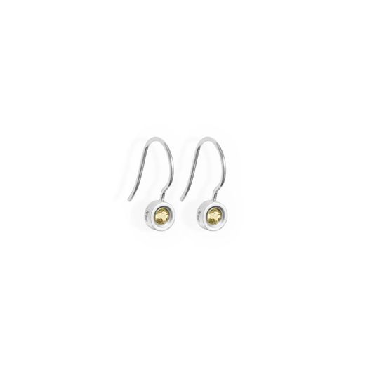 Boucles d'oreilles Argent Basic en argent 6 mm ARRJ004GC, citrine naturelle