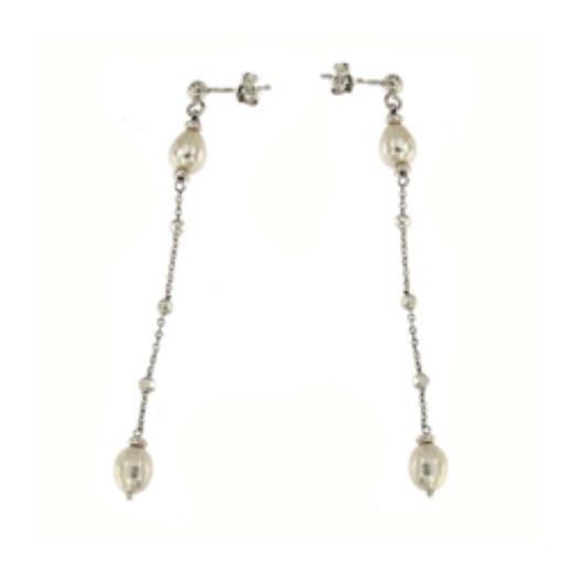 Pendientes Plata Argent Basic Mujer ARB007 Colgante Perlas