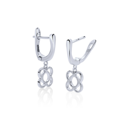 Pendientes Plata Argent Basic Mujer ARJ006SPC Colgante Flor De Barcelona