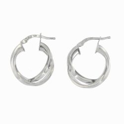 Pendientes Plata Argent Basic Mujer ARR272 Aro Doble Ondulado