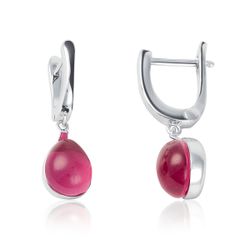 Pendientes Plata Argent Basic Mujer ARRJ005CF Colgante Cristal Fucsia