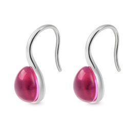 Pendientes Plata Argent Basic Mujer ARRJ005GGF Cristal Fucsia