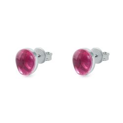 Pendientes Plata Argent Basic Mujer ARRJ005PF Cristal Fucsia