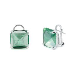 Pendientes Plata Argent Basic Mujer ARRM079OV Cristal Verde Agua