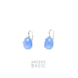 Pendientes Plata Argent Basic Piedra Azul ARRS001GA