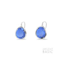 Pendientes Plata Argent Basic Piedra Azul ARRS003GM