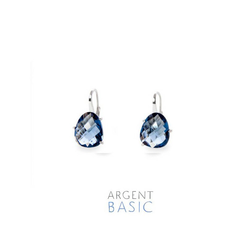 Pendientes Plata Argent Basic Piedra Azul ARRS001GM — Joyeriacanovas