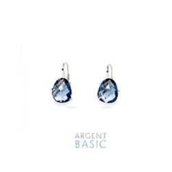Pendientes Plata Argent Basic Piedra Azul Marino ARRS001GM