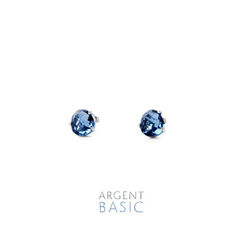 Pendientes Plata Argent Basic Piedra Azul —