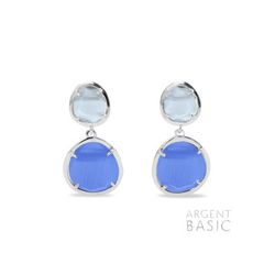 Pendientes Plata Argent Basic Piedra Azules ARRS003LA