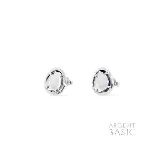 Arracades Plata Argent Basic Pedra Gris ARRS002G