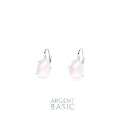 Pendientes Plata Argent Basic Piedra Rosa ARRS001GR