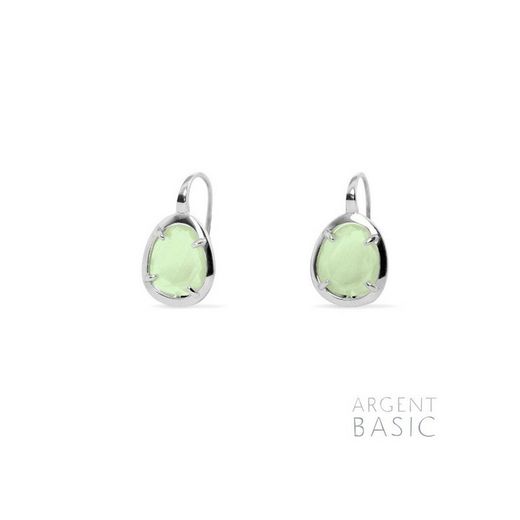 Pendientes Plata Argent Basic Piedra Verde ARRS003PG