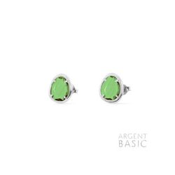 Pendientes Plata Argent Basic Piedra Verde ARRS003V