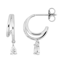 Pendientes Plata Argyor MRM (AG)335100.1 Medio Aro Doble Banda Circonita