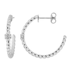 Pendientes Plata Argyor MRM (AG)335123.1 Medio Aro Entorchado Circonita