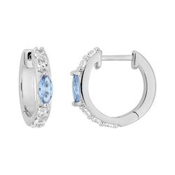 Pendientes Plata Argyor MRM Mujer (AG)335154.6 Aro Circonitas Azul Bicolor Blancas