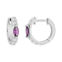 Pendientes Plata Argyor MRM Mujer (AG)335154.7 Aro Circonitas Violeta Bicolor Blancas