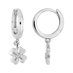 Pendientes Plata Argyor MRM Mujer (AG)335A17.1 Aro Colgante Trébol Circonitas