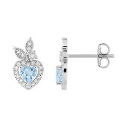 Pendientes Plata Argyor MRM Mujer (AG)335A21.6 Corazón Circonitas Azul Cielo Bicolor Blancas