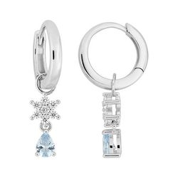 Pendientes Plata Argyor MRM Mujer (AG)335A22.6 Aro Colgante Circonitas Azul Cielo Bicolor Blancas
