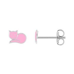 Pendientes Plata Argyor MRM Mujer (AG)335A36 Gata Esmalte Rosa