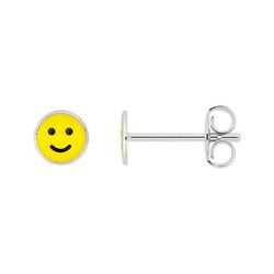 Pendientes Plata Argyor MRM Mujer (AG)335A37 Cara Sonriente Esmalte Amarillo