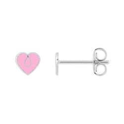Pendientes Plata Argyor MRM Mujer (AG)335A40 Corazón Esmalte Rosa