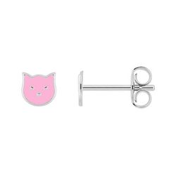 Pendientes Plata Argyor MRM Mujer (AG)335A43 Gata Esmalte Rosa