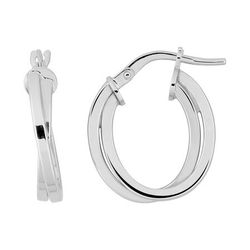 Pendientes Plata Argyor MRM Mujer (AG)335A57 Aro Doble Banda En Brillo