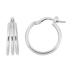 Pendientes Plata Argyor MRM Mujer (AG)335A59 Aro Triple Banda En Brillo