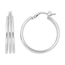 Pendientes Plata Argyor MRM Mujer (AG)335A60 Aro Triple Banda En Brillo