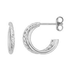 Pendientes Plata Argyor MRM Mujer (AG)335A64 Medio Aro Entorchado En Brillo