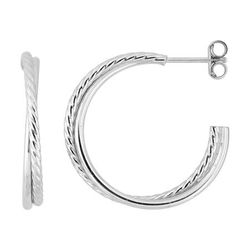 Pendientes Plata Argyor MRM Mujer (AG)335A65 Medio Aro Entorchado En Brillo