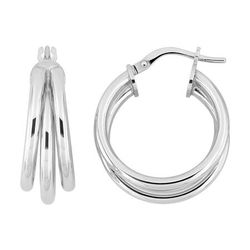 Pendientes Plata Argyor MRM Mujer (AG)335A68 Aro Triple Banda En Brillo
