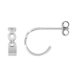 Pendientes Plata Argyor MRM Mujer (AG)335A89 Medio Aro Eslabones En Brillo