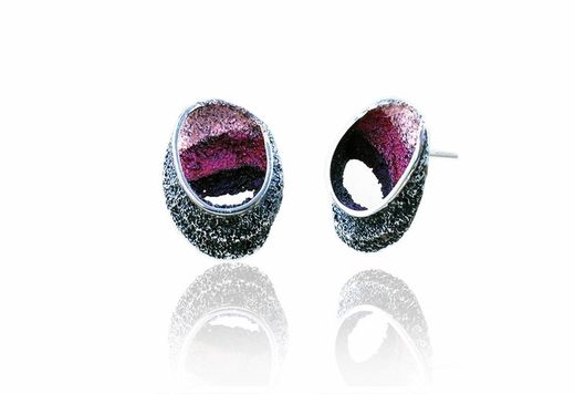 Brincos Arior Prata 2,3x1,8cm 1143449XPP Sinera Violetas