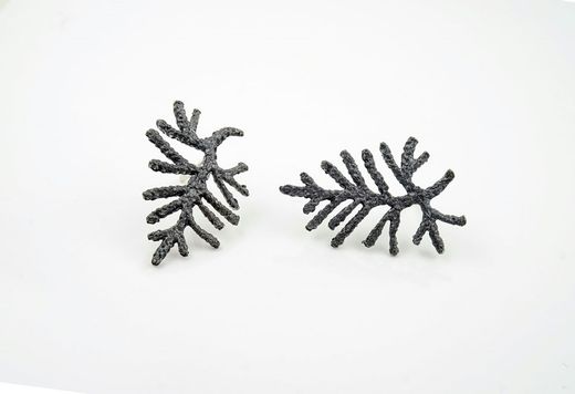 Pendientes Plata Arior 2,5x1,6cm 1144291XP Vegan Negro