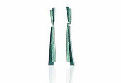 Pendientes Plata Arior 4,2x1,6cm 1144566XPP Troia Verde Esmeralda Dos Piezas