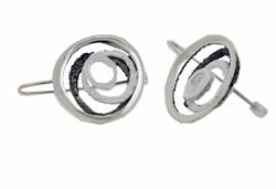Pendientes Plata Arior Alhoa Bicolor Negro 1143845XMG