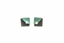 Pendientes Plata Arior Doble Fulla Con Perla Verde 1144648LP