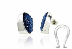 Pendientes Plata Arior Gala Cierre Omega Azul Electrico 1143370XPO