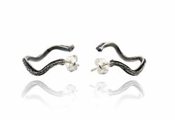 Pendientes Plata Arior Simone Texture Pequeńos Negros 1144219XP