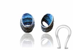 Pendientes Plata Arior Sinera Con Cierre Omega Azul 1143448XPO