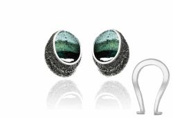 Pendientes Plata Arior Sinera Con Cierre Omega Verde 1143460XPO