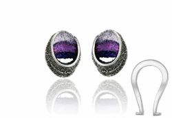 Pendientes Plata Arior Sinera Con Cierre Omega Violeta 1143452XPO