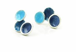 Pendientes Plata Arior Singular Azul Con 3 Círculos 1144666EPP