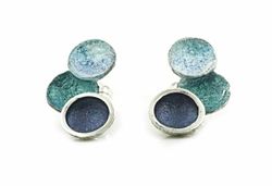 Pendientes Plata Arior Singular Azul Con 3 Círculos 1144666XPP