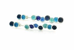 Pendientes Plata Arior Singular Azul Con 9 Círculos 1144679EPP